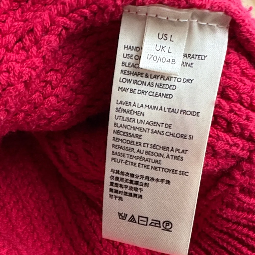 Free People Women's All Day Long V Neck Sweater - Fuego Rosa - tagged S, fits L